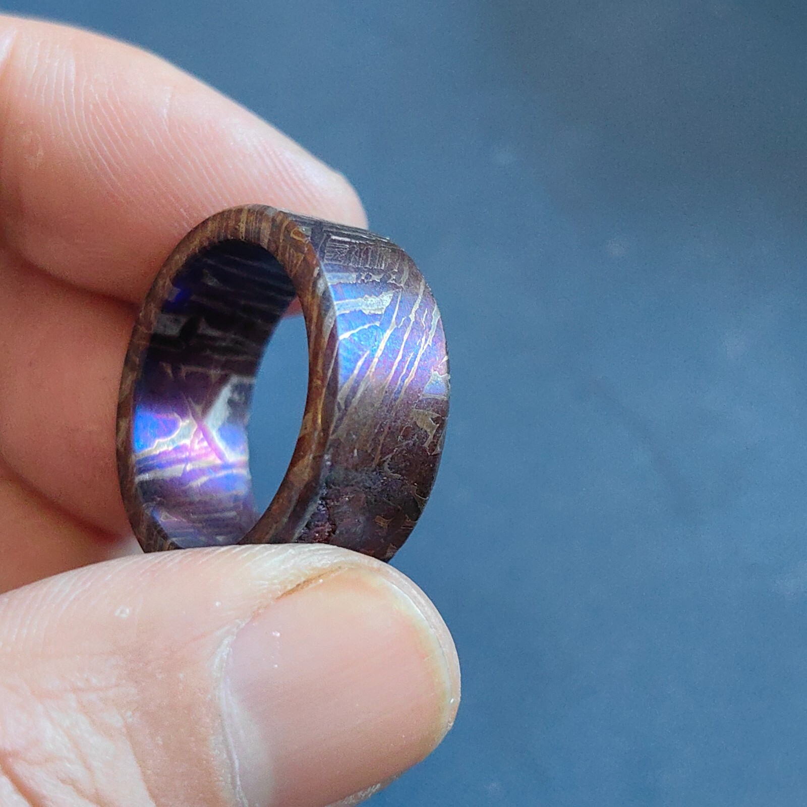 Muonionalusta meteorite ring Meteor Wedding Ring size:10