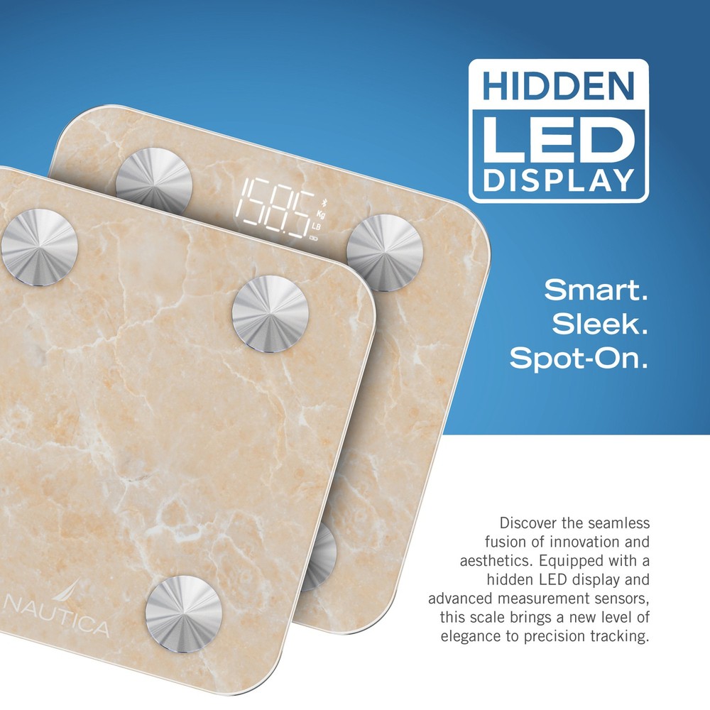 396-Lb Capacity Digital Bathroom Scale, Bluetooth, LED Display, BMI