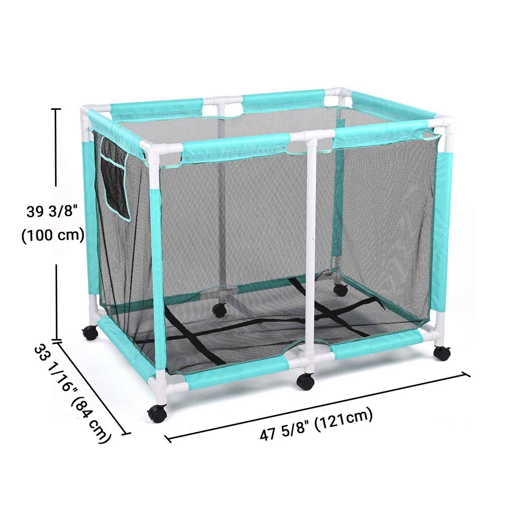 AplusChoice 214 Gallon Pool Float Storage Bin 6 Wheels Rolling Cart Closeout