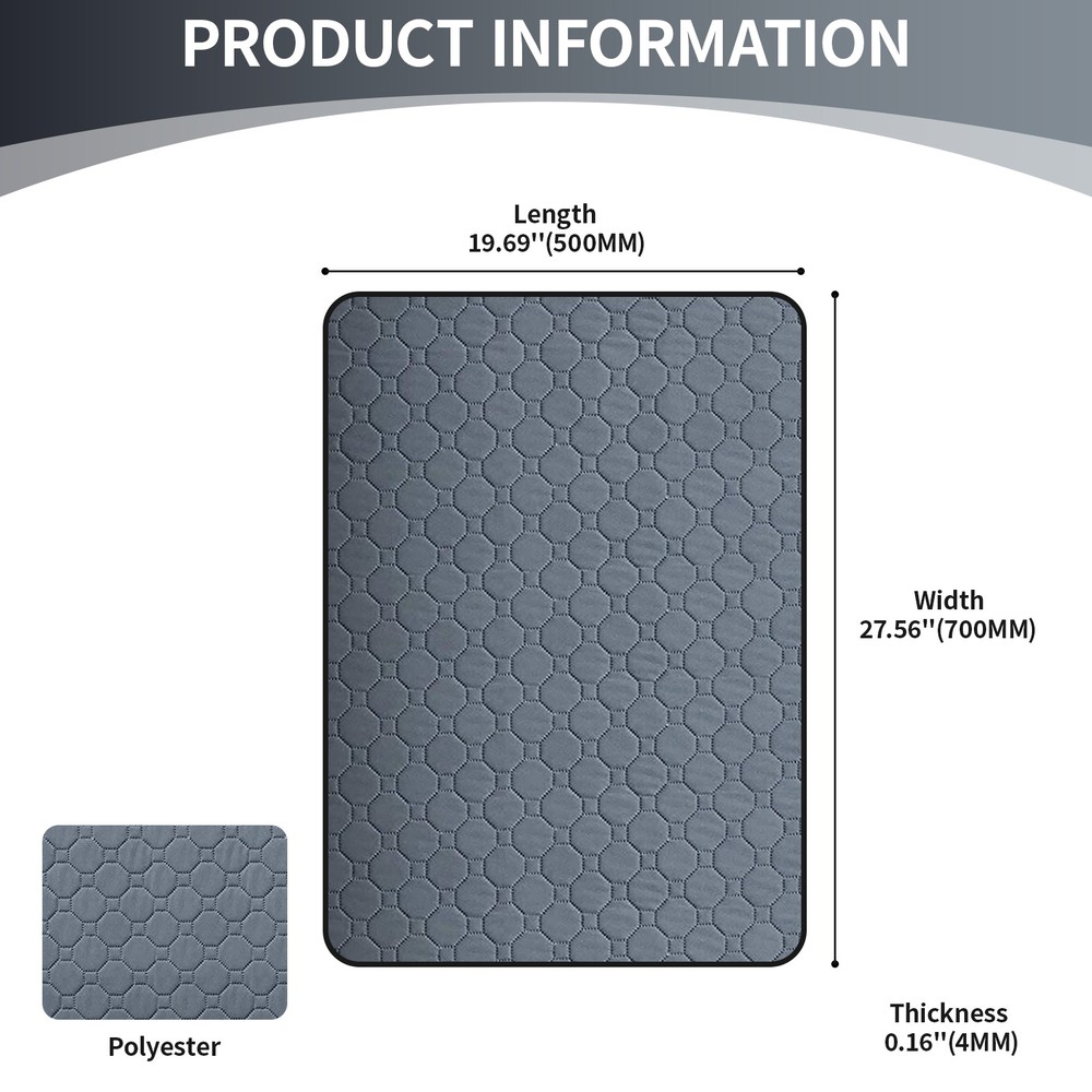 2Pcs Reusable High Absorbency Non-Slip Bottom Machine Washable Small Pets Mat