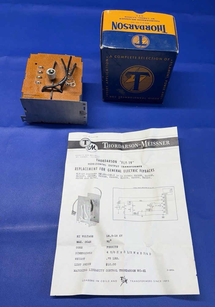 Vintage Thordarson “Fly-19” Horizontal Output Transformer Replacement