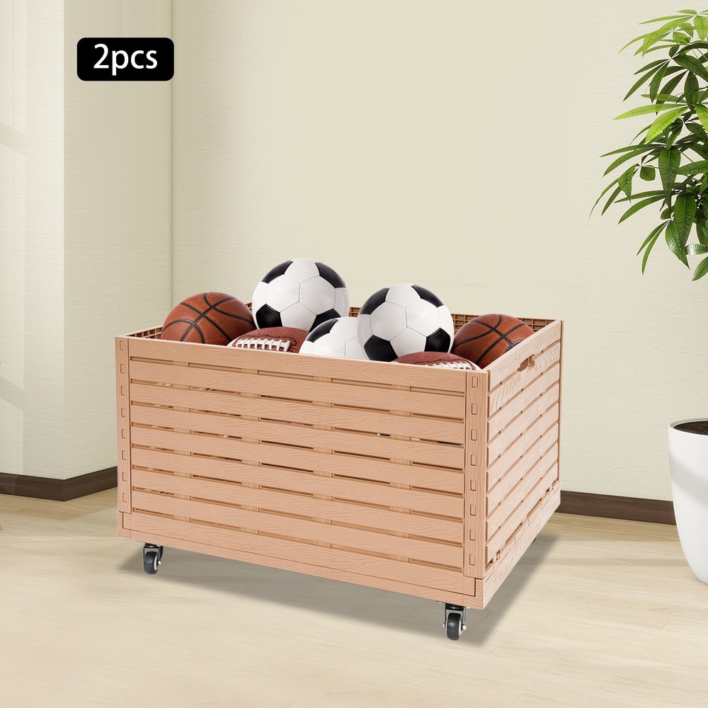 2-Pack 200Liters PP Collapsible Storage Crate Foldable Storage Bins Load 200kg