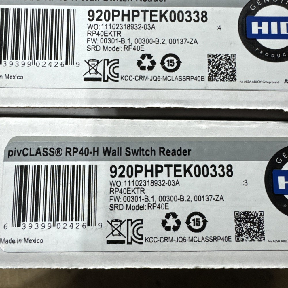 HID 920PHPTEK00338/ PivCLASSRP40-H wall switch reader-New