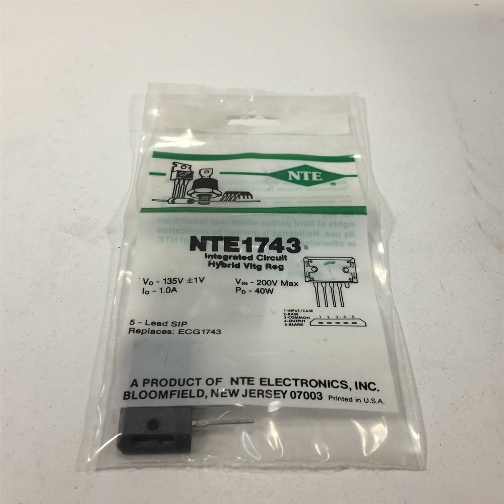 (1) NTE NTE1743 Integrated Circuit TV Fixed Voltage Regulator
