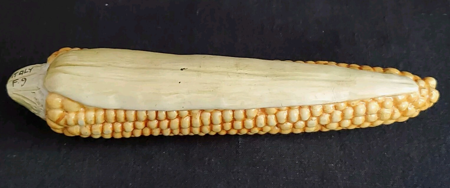 VTG MCM Signed ZACCAGNINI Majolica Italy Ceramic Sculpture Ear of Corn 10"