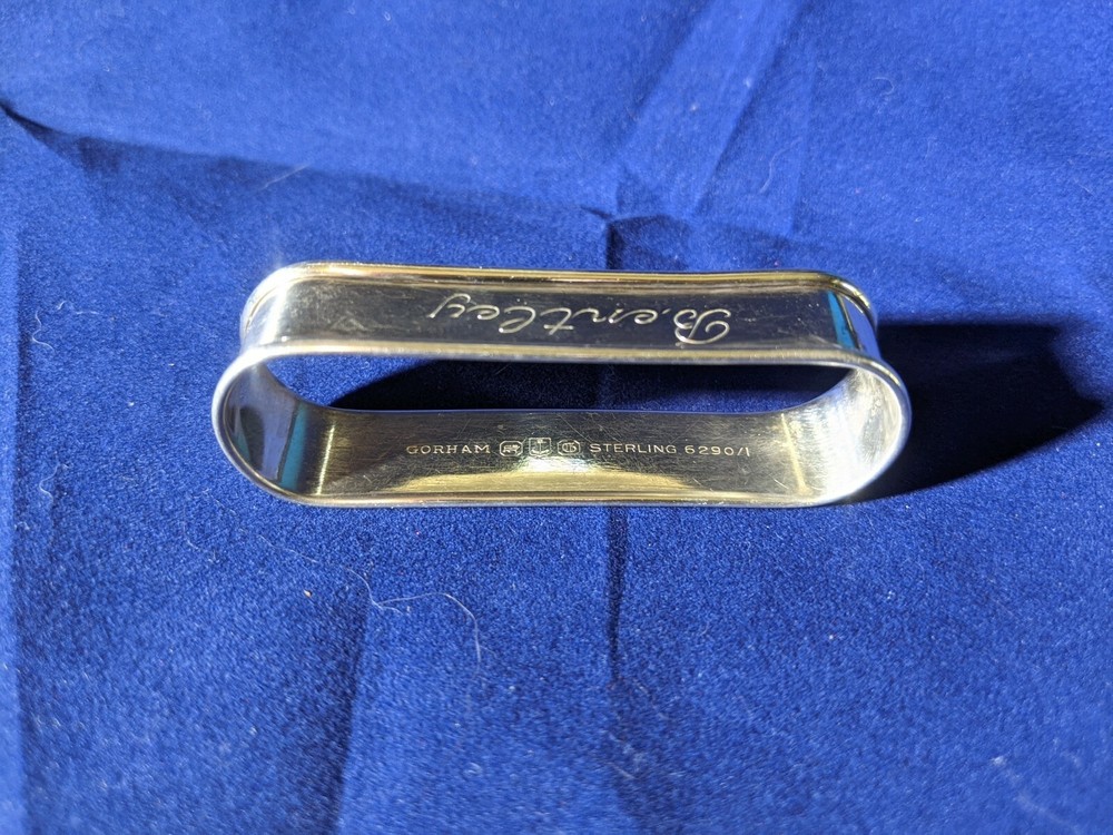 Gorham sterling silver Napkin Ring "Bentley" name engraving