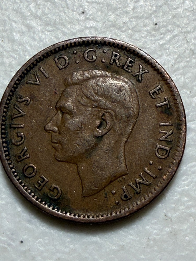 1942 Canadian one-cent coin