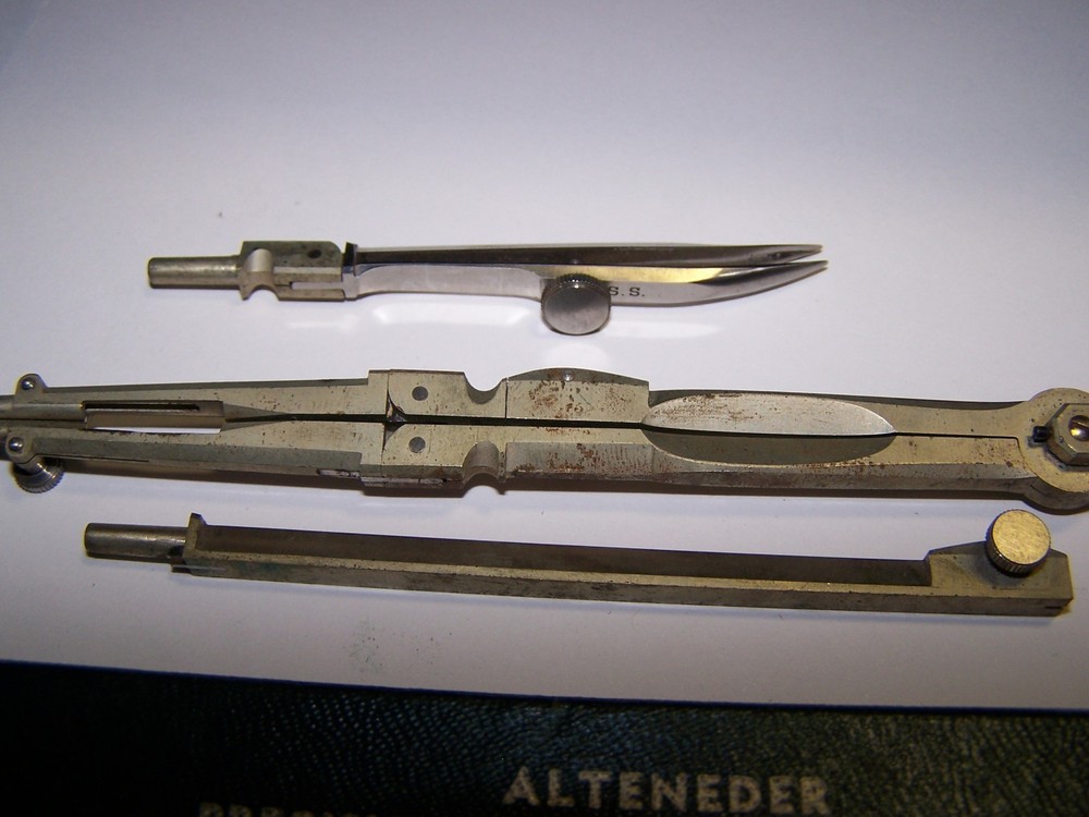 Alteneder Vintage Drafting Compass in Box with other items