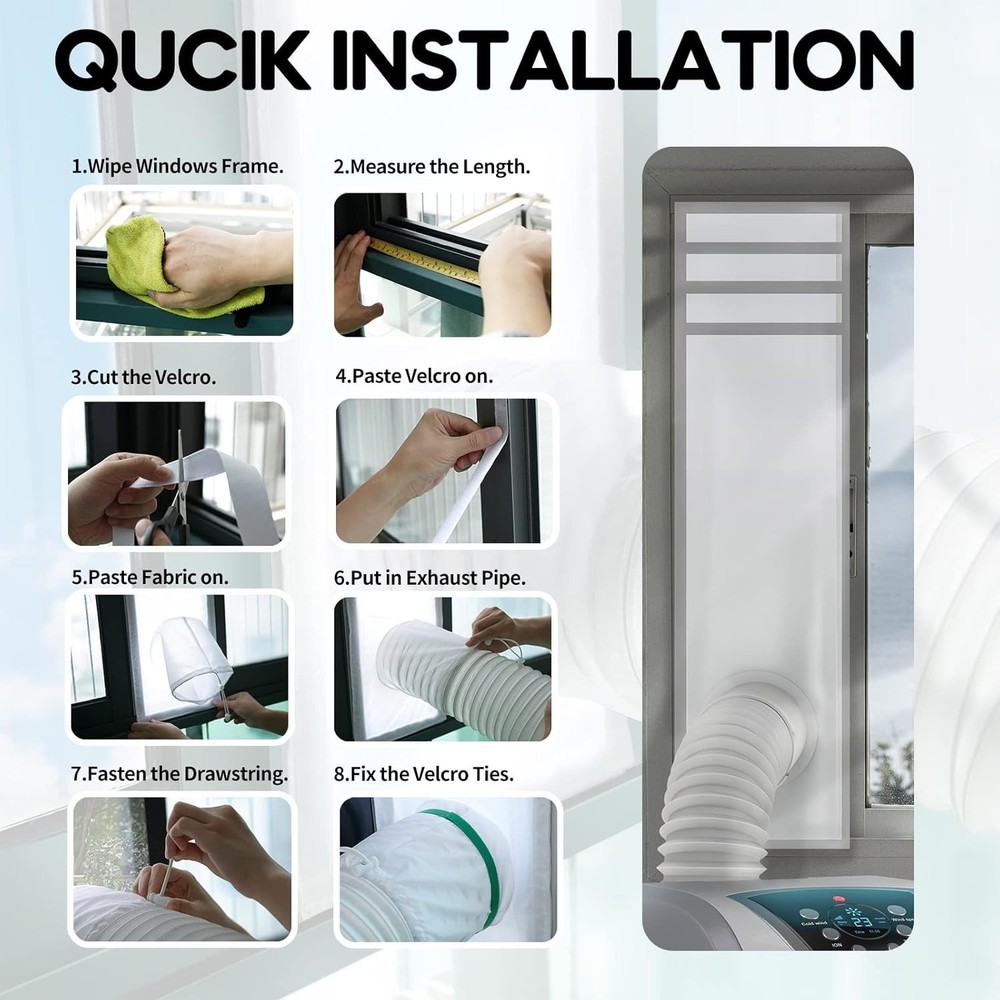 Ultimate 100% Sealing Effect Vent Kit for Portable ACs - Easy Install & Durable