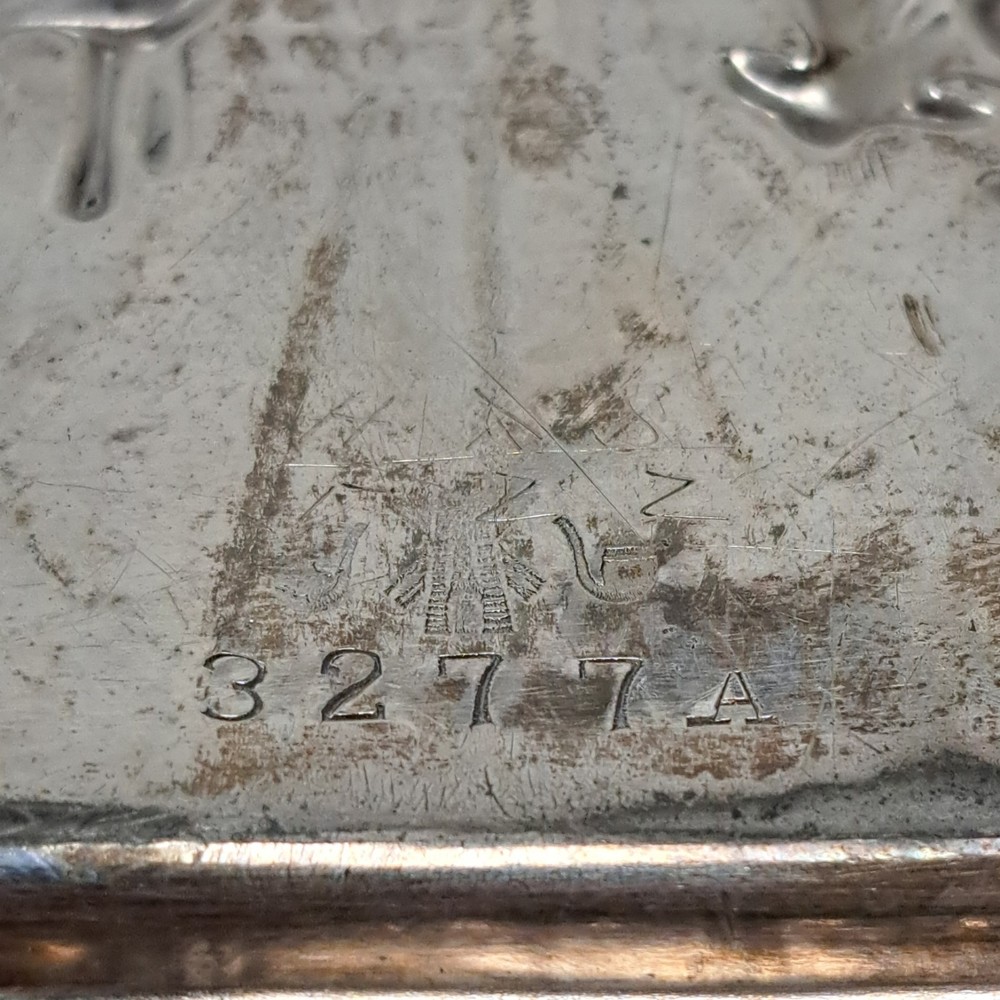 Vintage Raised Relief Rectangular Tray 3 Men By Hearth Barbour SP Co. 3277A