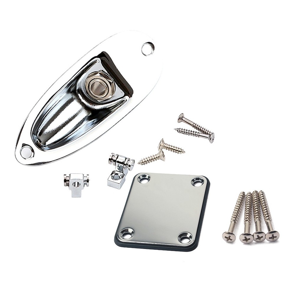 Guitar Roller String Tree Retainer Neck Plate Output Jack Plate with Screws