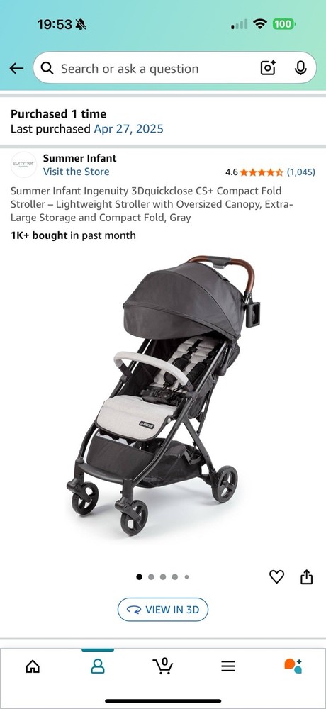 Summer Infant Ingenuity 3Dquickclose CS+ Compact Fold Stroller