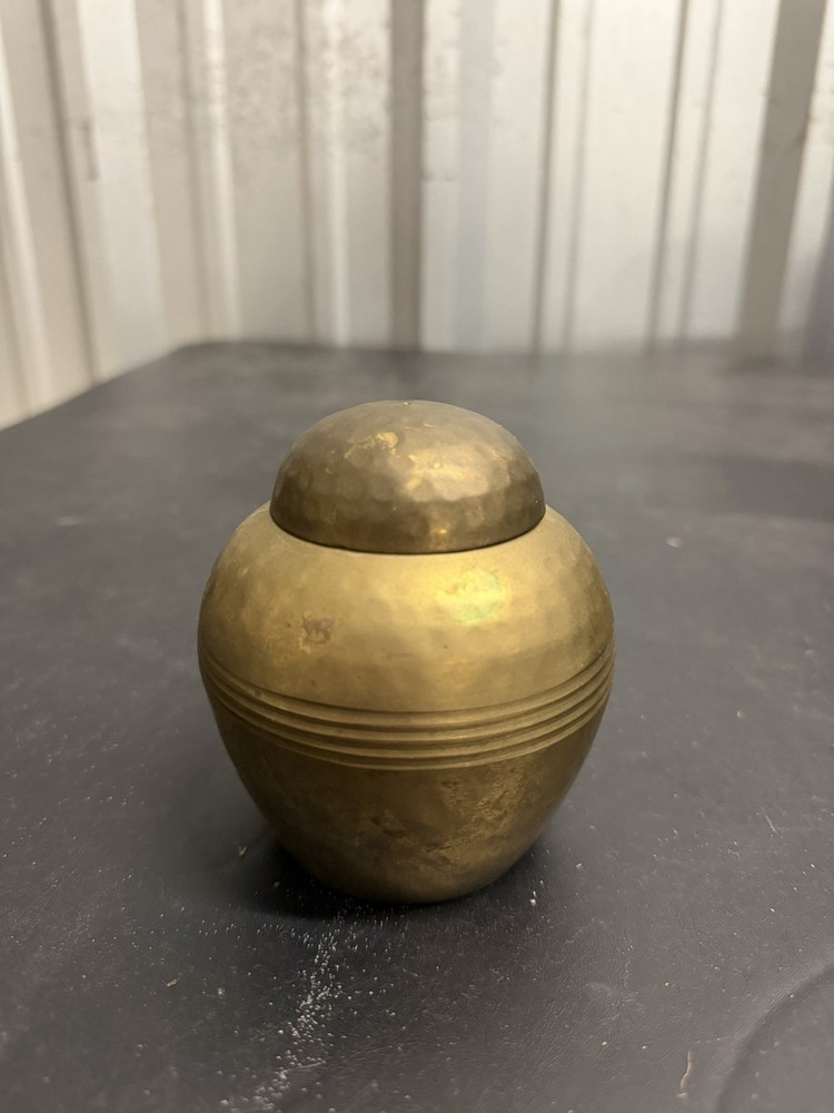 Vtg  Brass Pet Urn