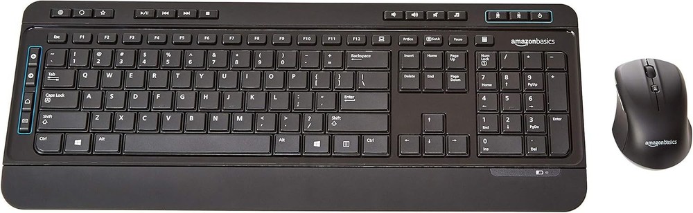 Amazon Basics Wireless Full Size Computer Keyboard and Mouse Combo US Layout New