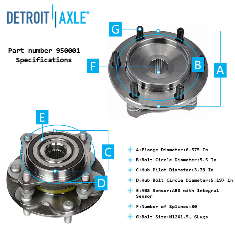 Front Wheel Hub & Bearings for 4Runner Tacoma FJ Cruiser Lexus GX460 GX470 4WD
