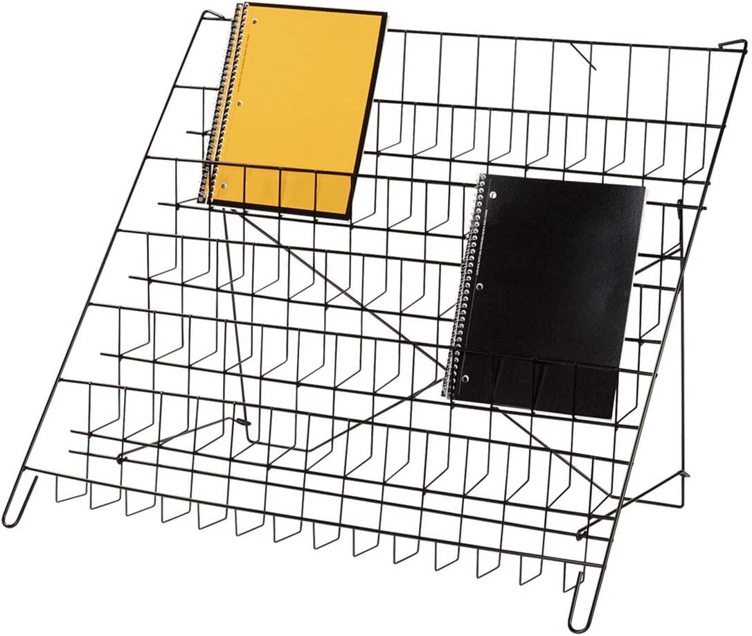 Black Wire Literature Display 6 Tier Countertop Folding Rack Books DVD CD Folds