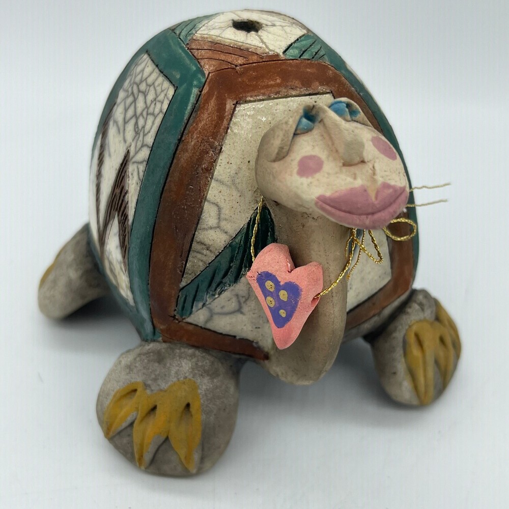 Turtle Ceramic Abstract Sculpture Figurine Statue Signed