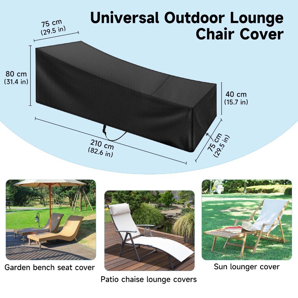 Patio Chaise Lounge Cover Waterproof Heavy Duty Outdoor Furniture Chair Cover US