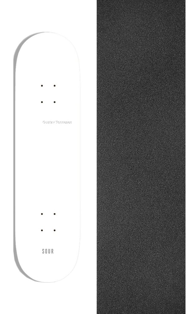 Sour Solution Skateboards The White Board 8.25" Skateboard Deck + griptape