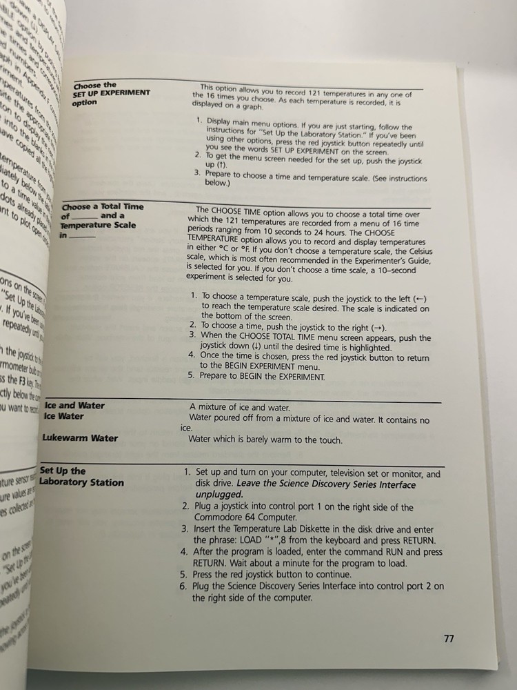 Vintage Temperature Lab Software Commodore 64 Hayden Software 1985 Science Disc