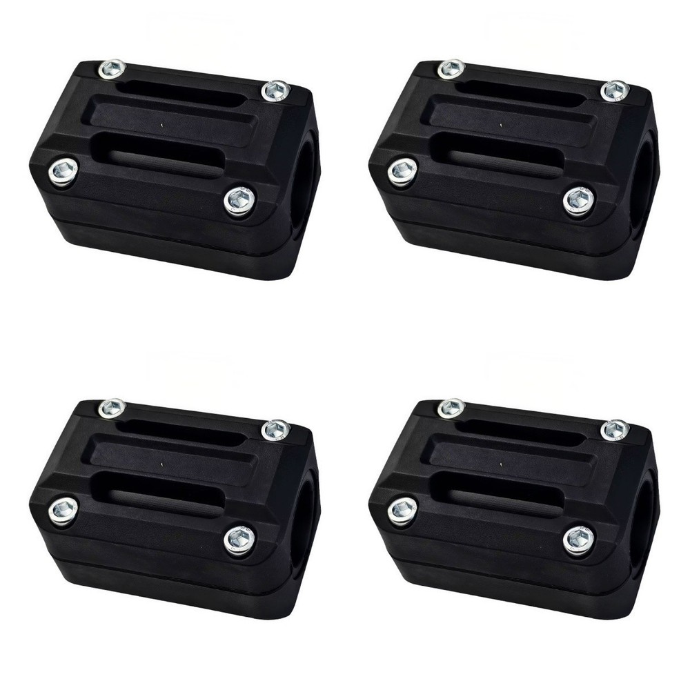 Motorcycle Bumper Blocks 4 Pack Black Plastic Rubber 27mm Inner Diameter
