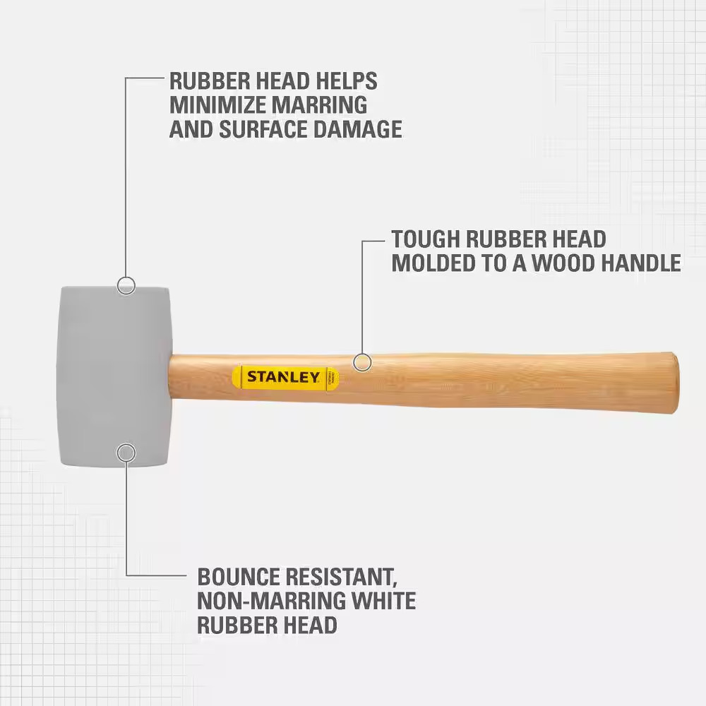 16 Oz. White Rubber Mallet