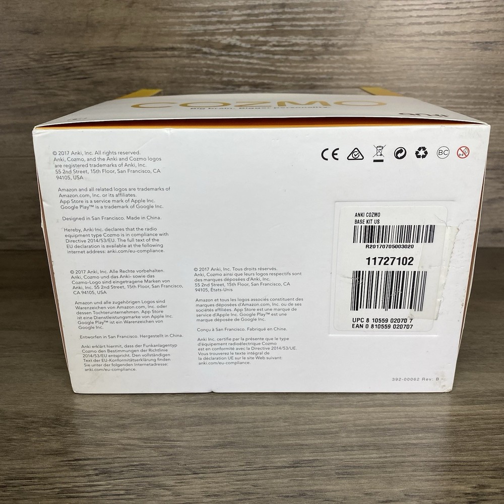 Anki Cozmo REPLACEMENT Box and Packaging ONLY - NO ROBOT - Please Read