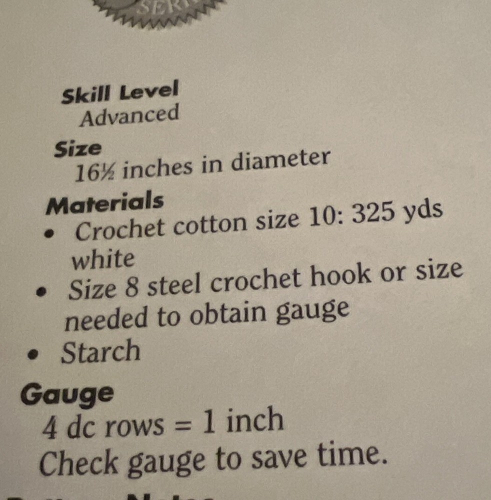 CROCHET ~ “Pie In The Sky Doily” ~ PATTERN ~