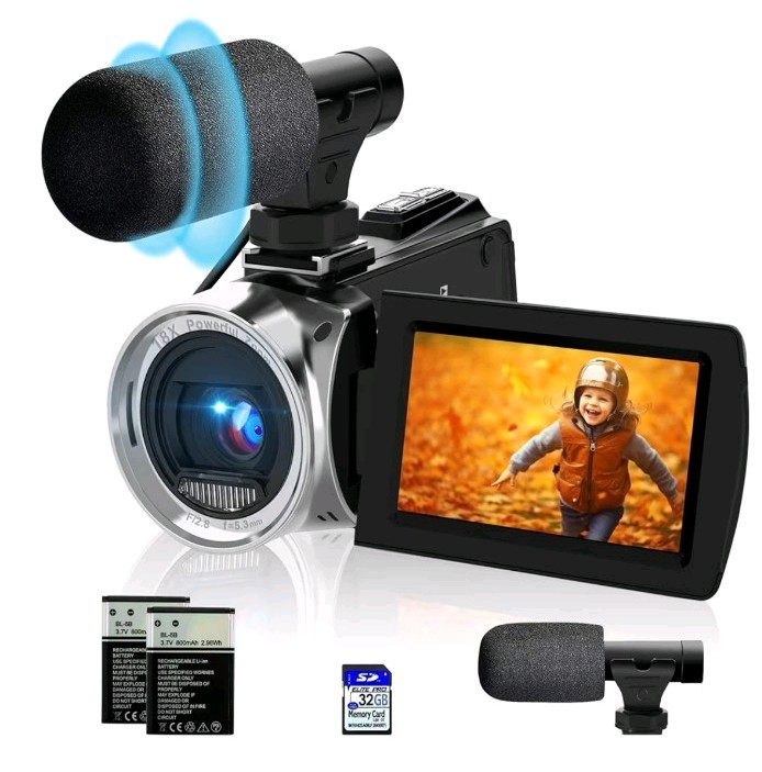 ISHARE Video Camera 4K 48MP CamcorderDigital YouTube Vlogging Camera Recorder