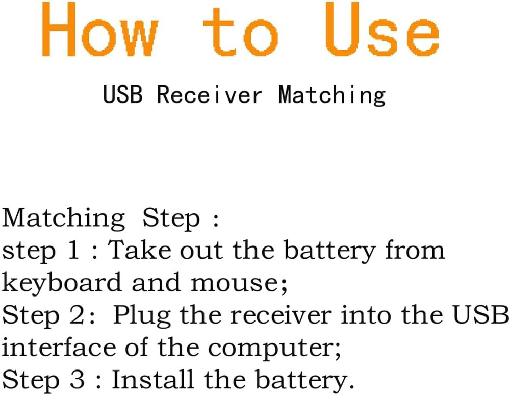 2.4G Wireless Keyboard and Mouse Set USB Receiver