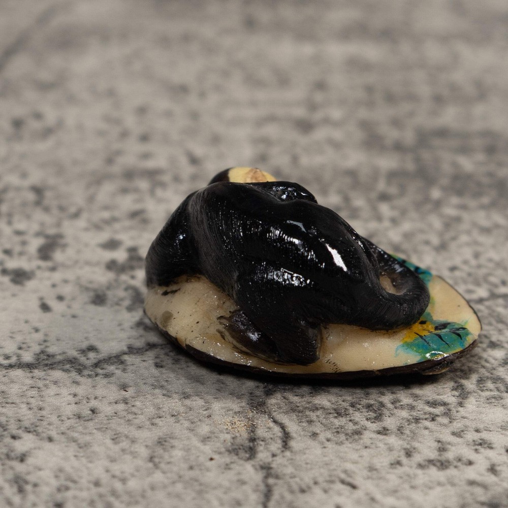 Vintage Black Monkey Tagua Carving