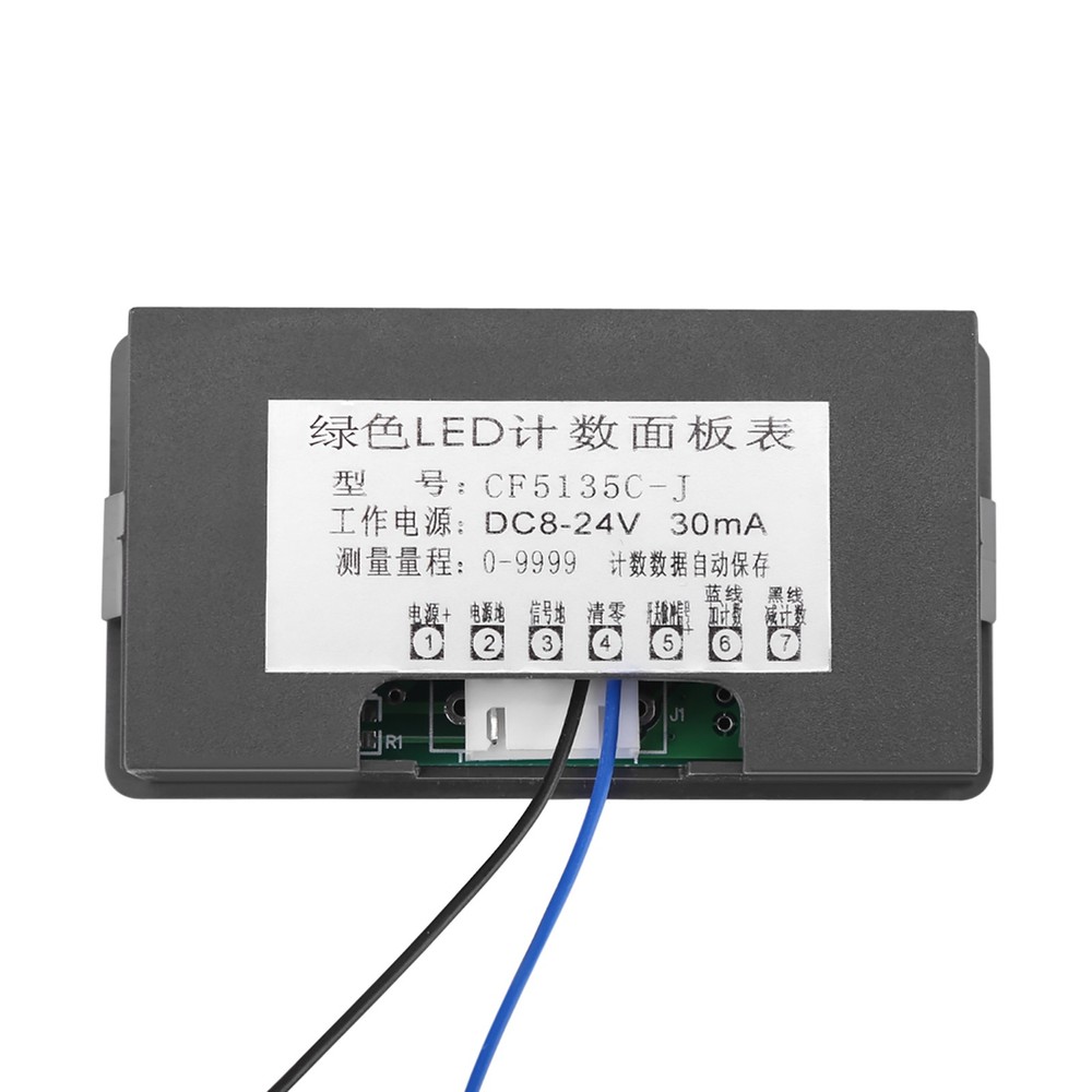 Green DC LED Digital Display 4 Digit 0-9999 Up/Down Plus/Minus Panel WT