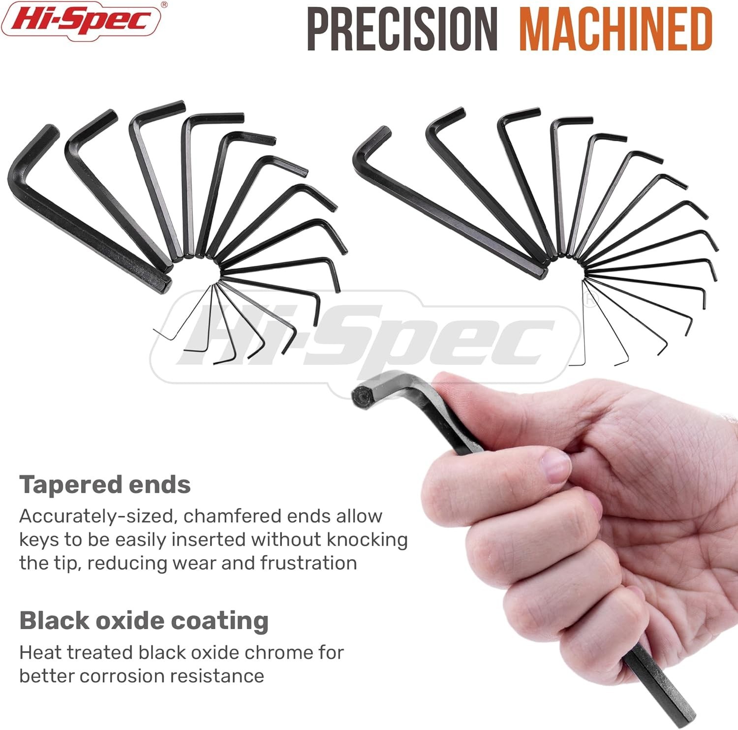 Hi-Spec 30pc SAE and Metric Hex Allen Key Wrench Folding Case Set.