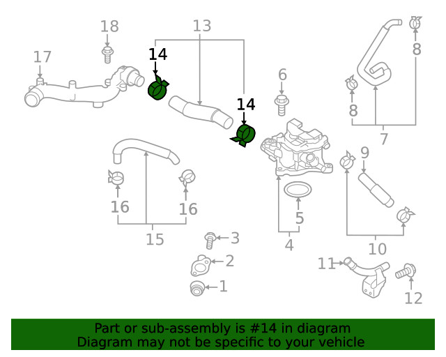 Genuine Subaru Clamp 909170064