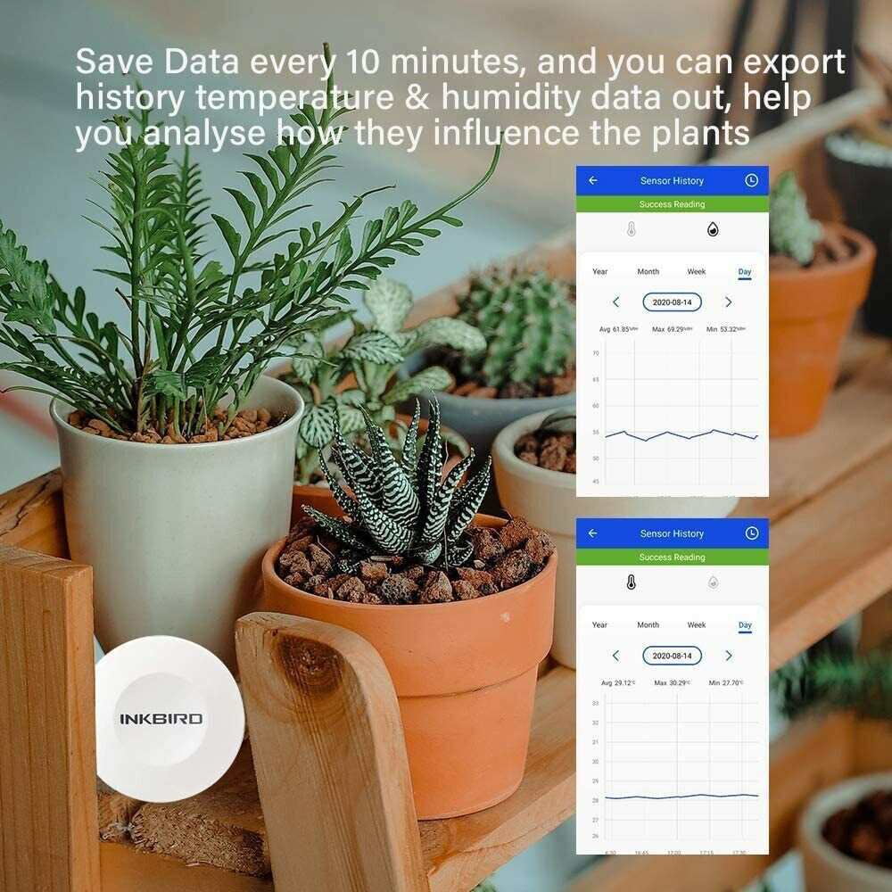Inkbird Thermometer Hygrometer Data Loggers Android & iOS Phone Waterproof Probe