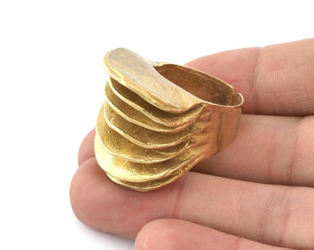 Slice Ring Adjustable Raw brass (18mm 8US inner size) 5237
