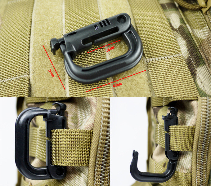 10pcs Tactical Backpack D-Ring Attachment Clips for Molle Buckle Bag Quick Lock