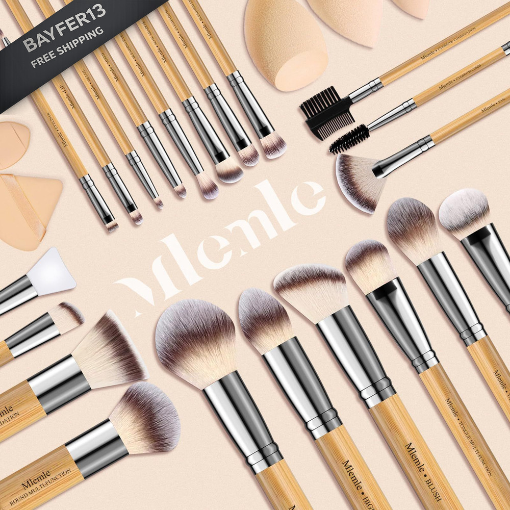 Makeup Brushes Set, Mlemle Professional 26 Pcs Kit, Include Yellow