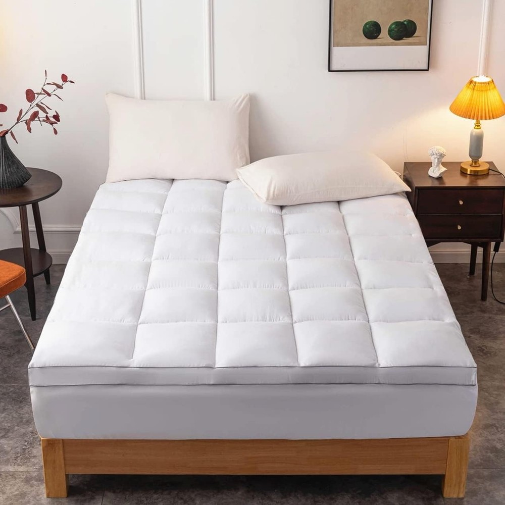 DROVAN Mattress Pad Full Size - Extra Thick Cover - Full, White