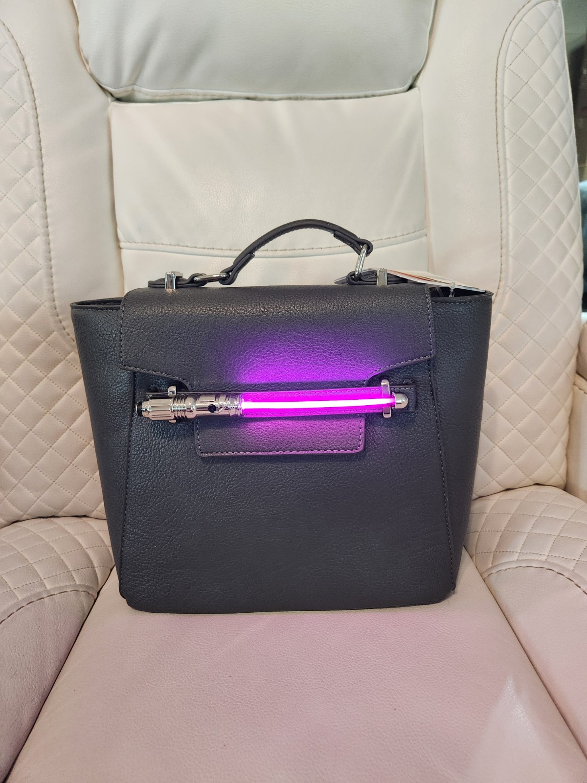 Boxlunch Exclusive Star Wars Mace Windu Lightsaber Light-Up Crossbody Bag Purse