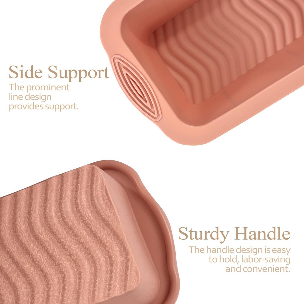 Silicone Bread Loaf Pan, 2 PCS Rectangular Non-Stick Baking Mold Pans for Oven,
