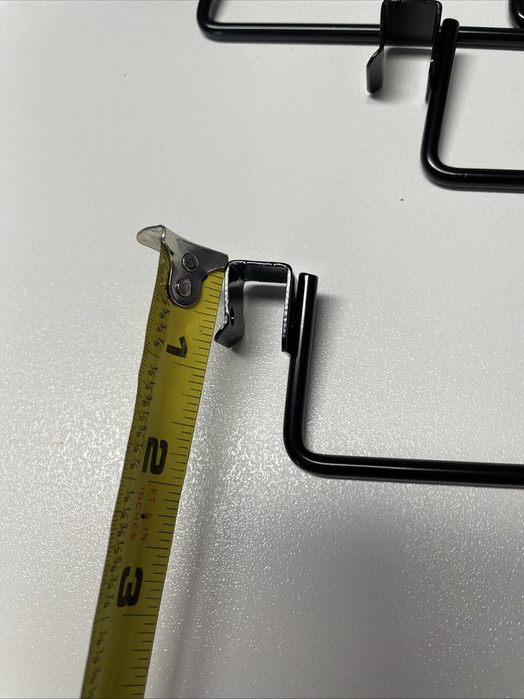 50 Metal Black Hook Bracket Peg 8” Display