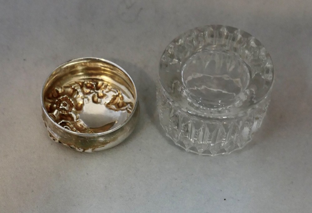Miniature Sterling & Crystal Vanity Jar