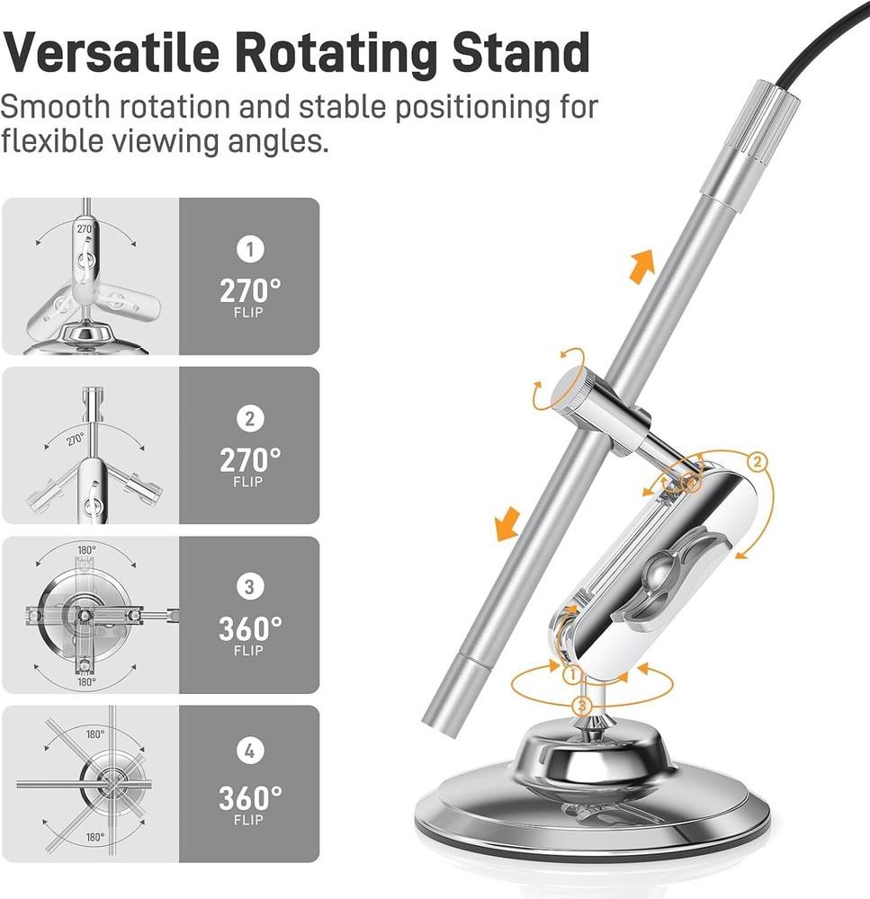 Teslong USB-C Microscope 200X Magnification Portable Camera Fit for iPhone 15+