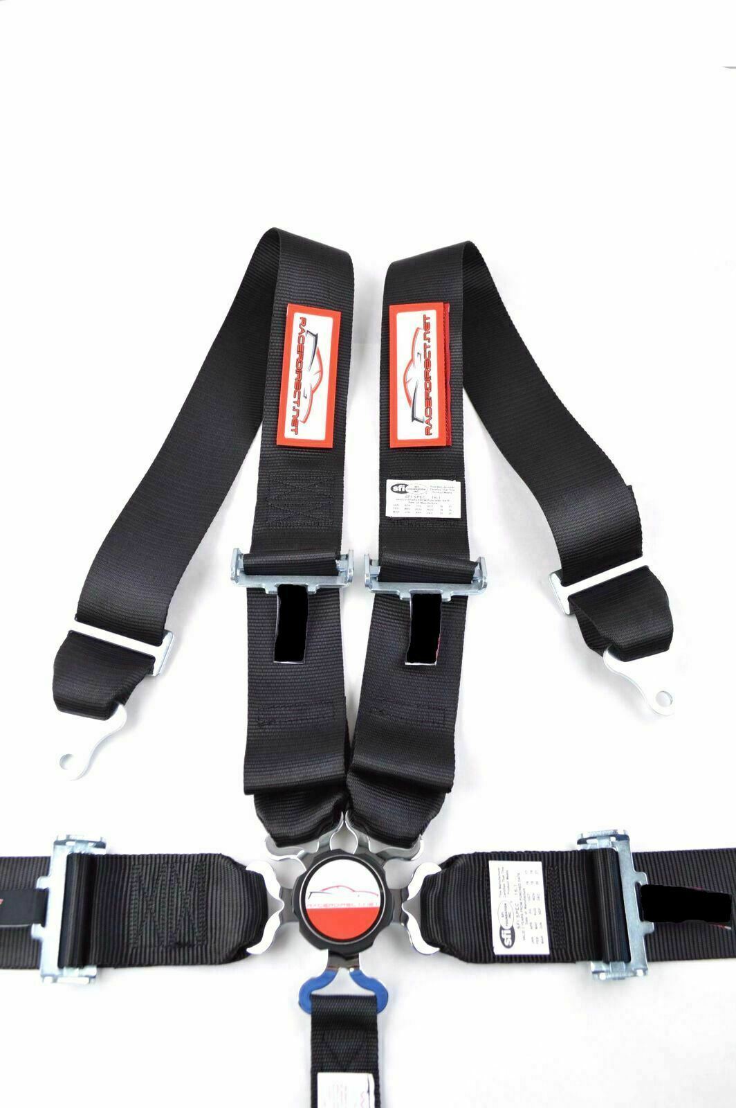 RACING HARNESS SFI 16.1 CAM LOCK 3" UNIVERSAL 5 POINT BOLT OR WRAP BLACK