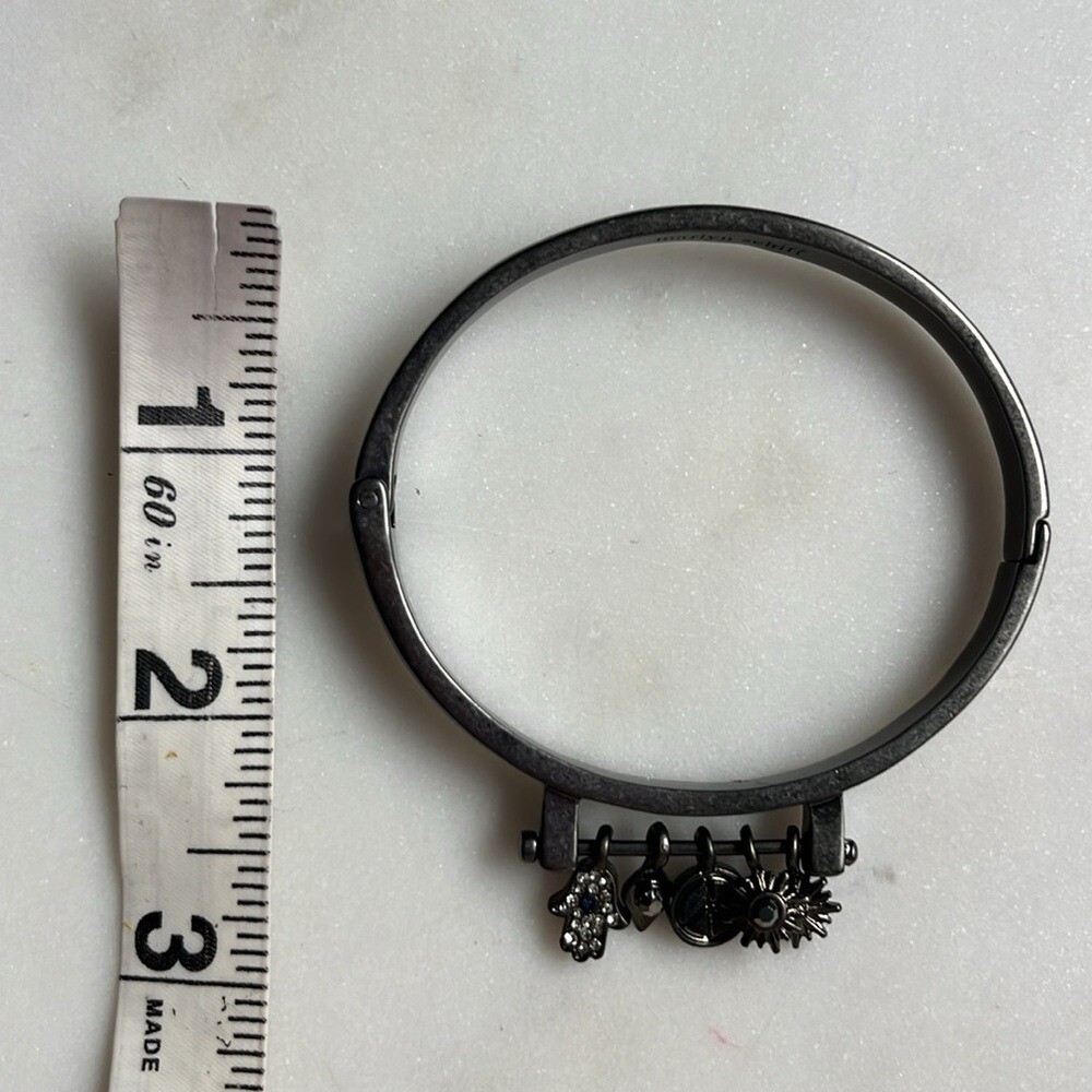 Marlyn Schiff Dark Silver Charm Bracelet Bangle NWT