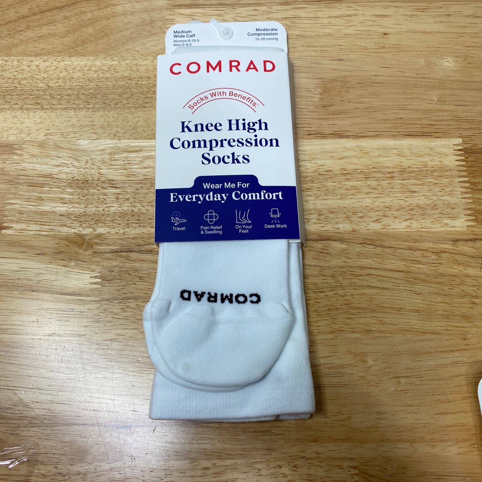 Comrad Knee High Compression Moderate 15-20 mmHg Socks Medium Wide Calf