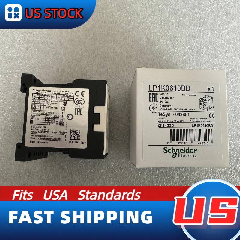 LP1K0610BD Schneider New Contactor: Expedited Shipping, US In-Stock