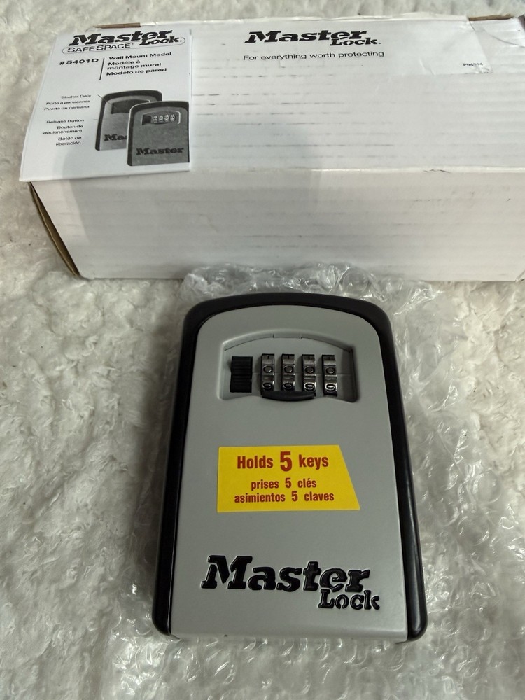 Master Lock Wall Mount Lock Box *Combination Dials* Holds 5 Keys - Model 5401D