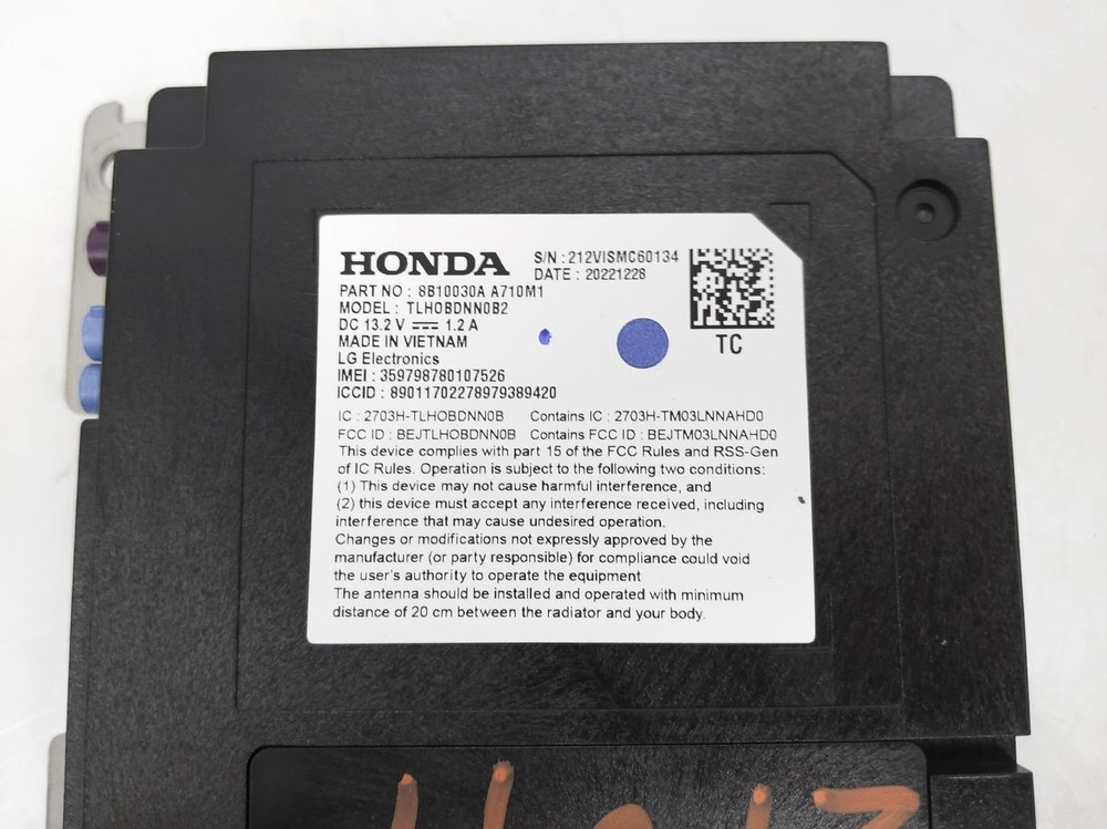 2023 Honda Accord Telematic Module Unit - 8B100-30A-A74
